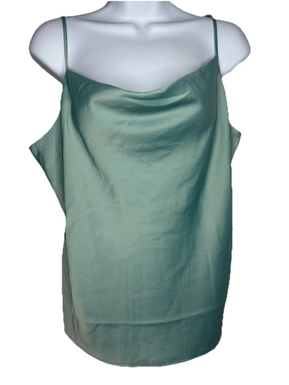 Banana Republic Draped Satin Camisole Cami Top Size L Seafoam Green